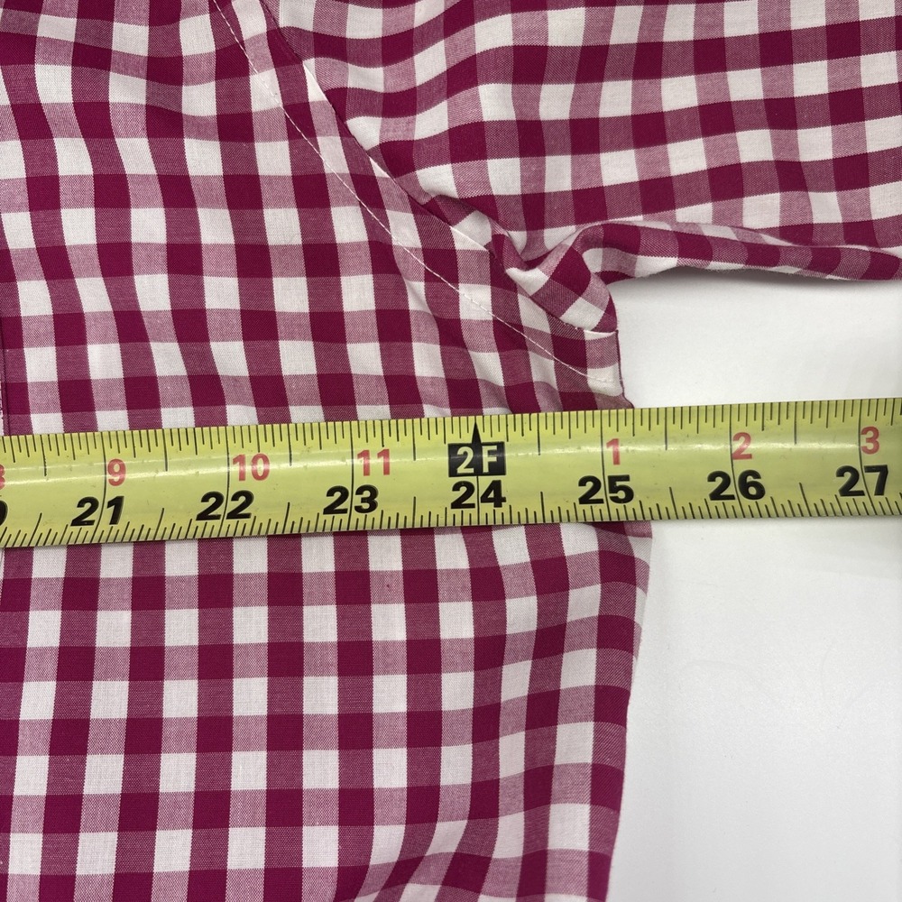 Charles Tyrwhitt Weekend Shirt Mens XL  Magenta White Check Classic Fit Non Iron - Picture 8 of 10